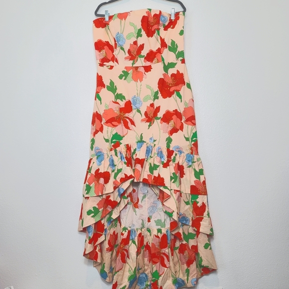 NWT Tuckernuck Hyacinth House Red Multi Floral Strapless Malory Dress Size XXL - Picture 4 of 10